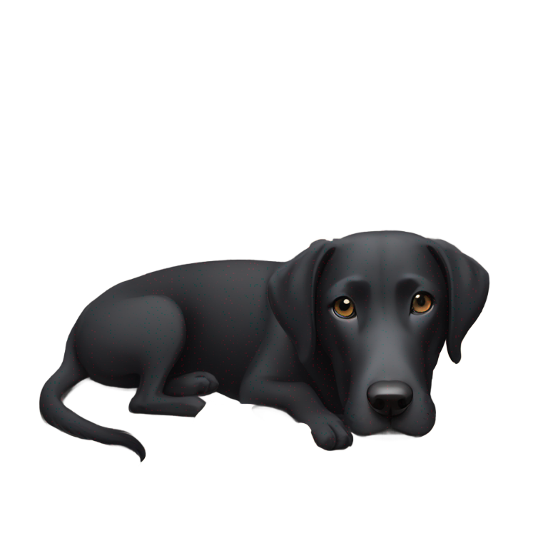 genmoji: black Labrador and greyhound mix dog