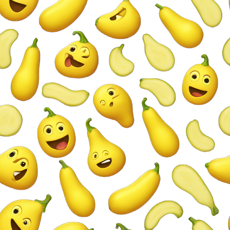 genmoji : Bonhomme jaune avec glaçage blanc givré, yeux fous, langue sortie, bavant, tenant une aubergine jaune.