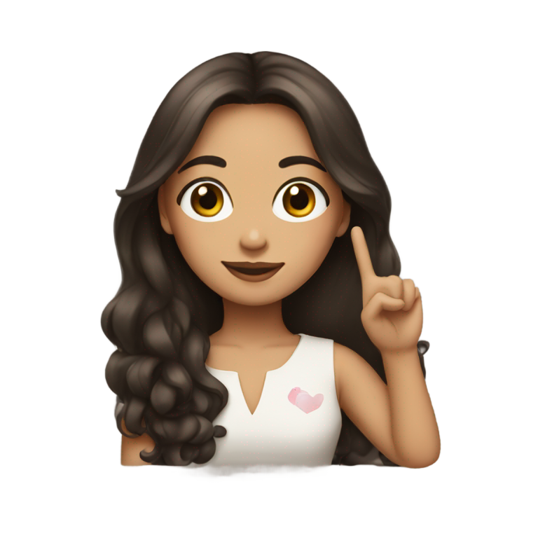 genmoji : Fille brune faisant le signe de la paix
