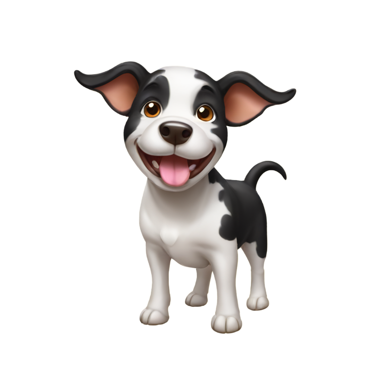 絵文字：幸せな牛と犬のハイブリッド