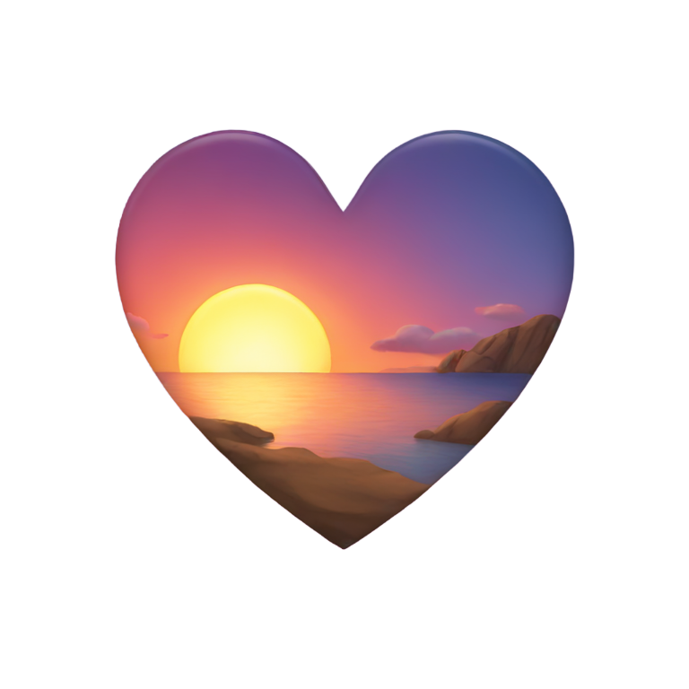 genmoji: sunset heart