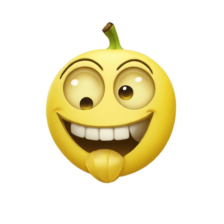 絵文字：Face with banana eyes