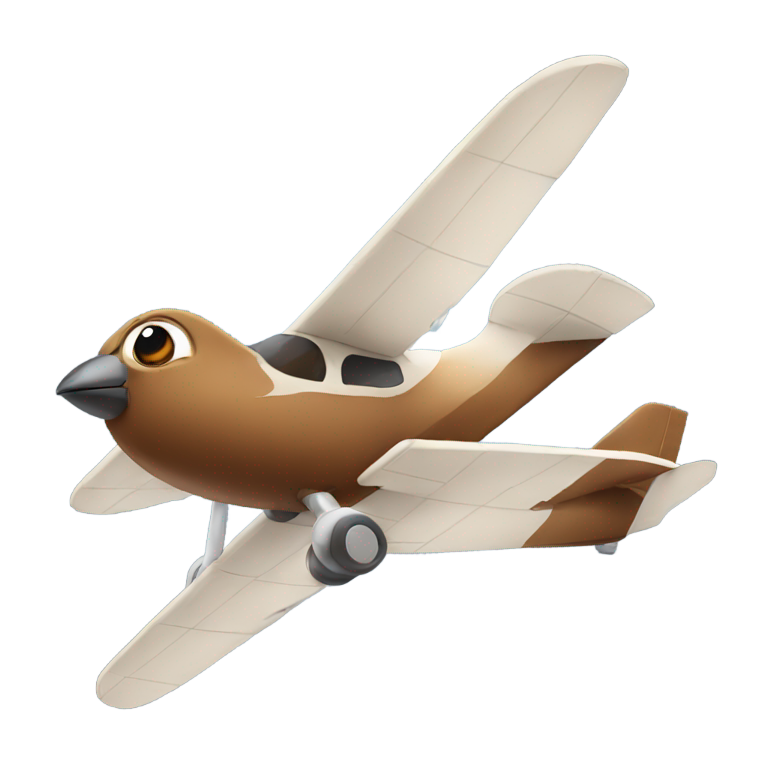 genmoji：Brown bird sitting in a plane