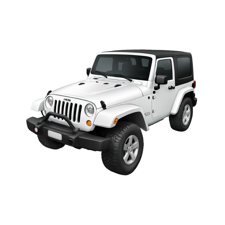 絵文字：White jeep wrangler car