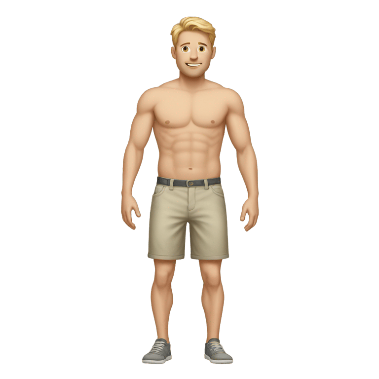 genmoji : white man wearing shorts