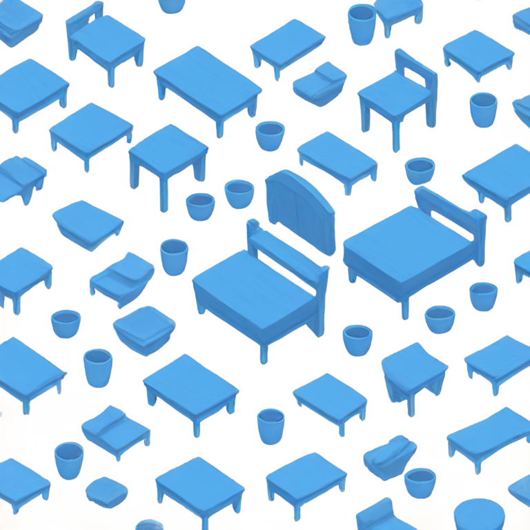 絵文字：青いテーブル