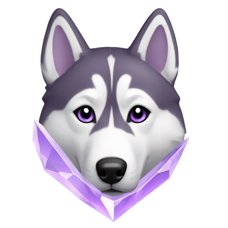 genmoji : Cristal en forme de husky violet clair