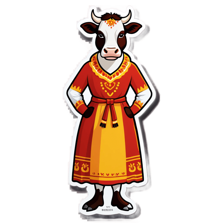 genmoji : Femme vache en robe