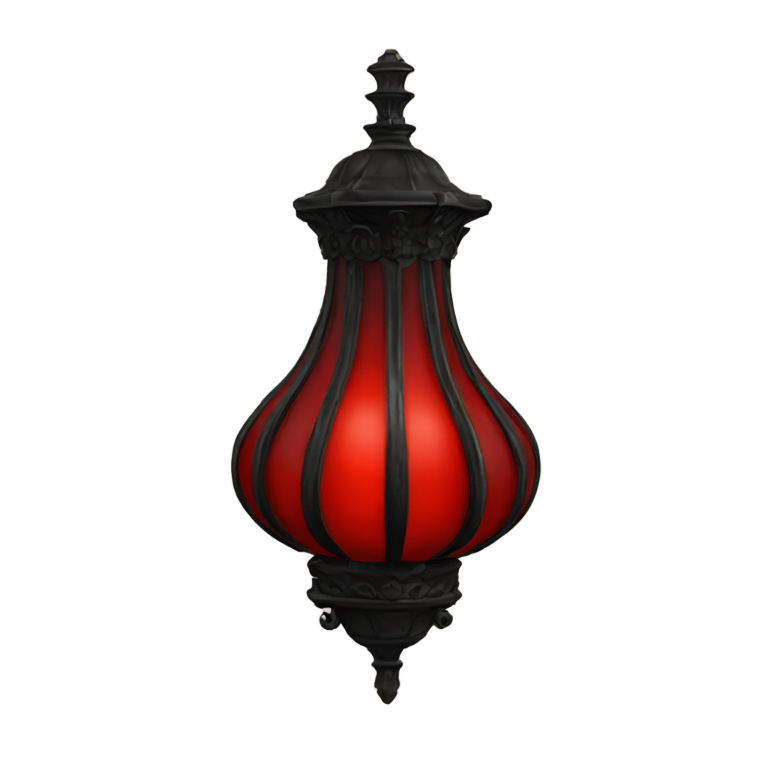 genmoji: red and black gothic vintage lamp