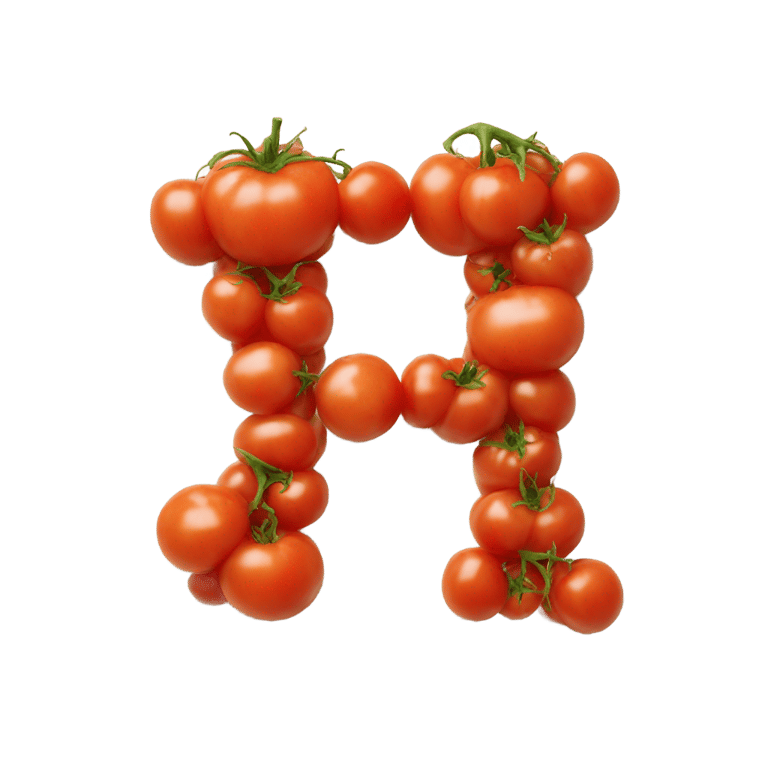 絵文字：トマトで作ったアルファベットの「t」