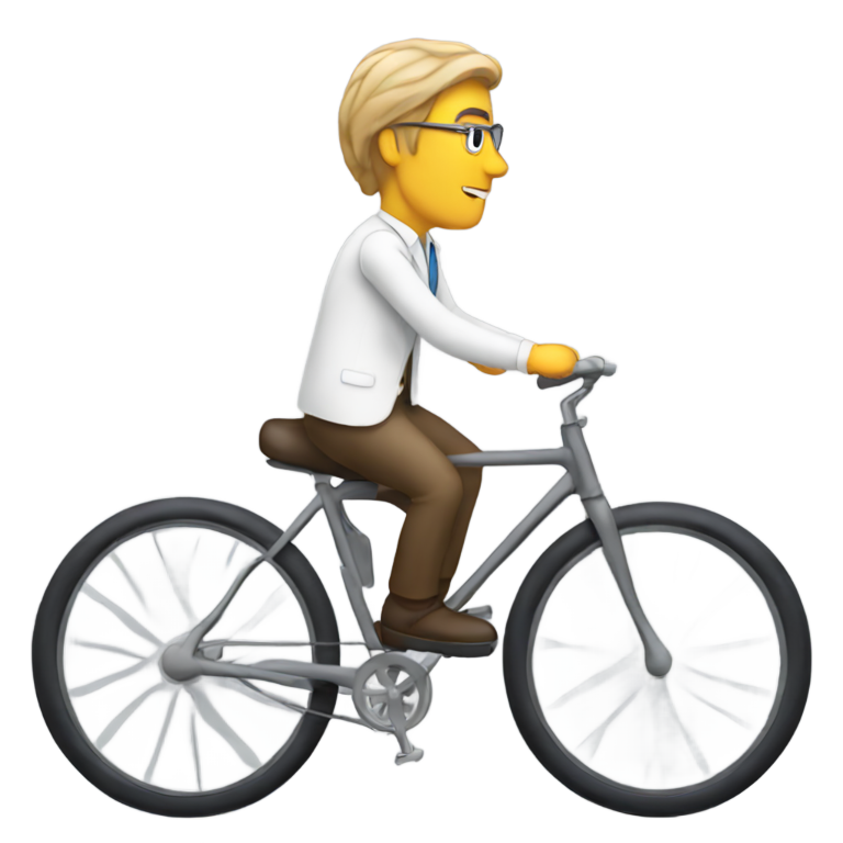 genmoji：精神科医生骑自行车