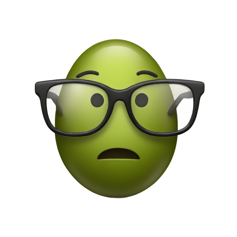 genmoji：戴眼镜的橄榄