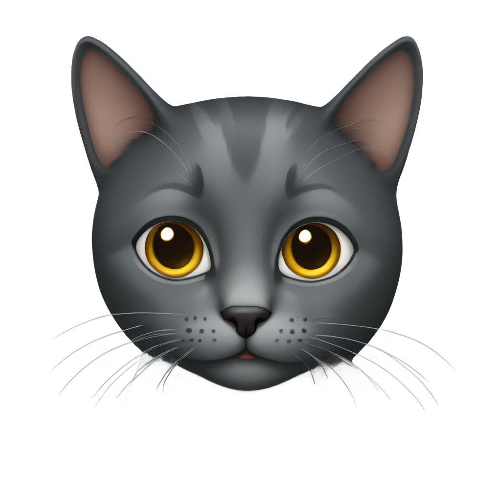 genmoji: dark gray cat sitting