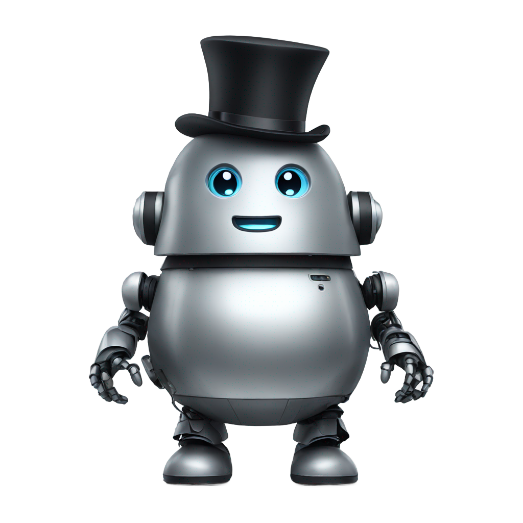 genmoji: Fat robot with top hat