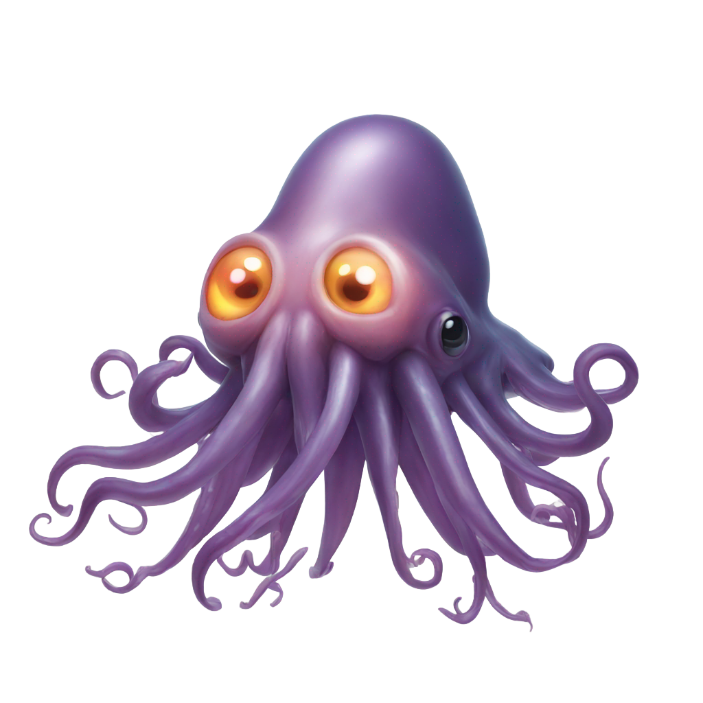 genmoji: Giant squid with laser