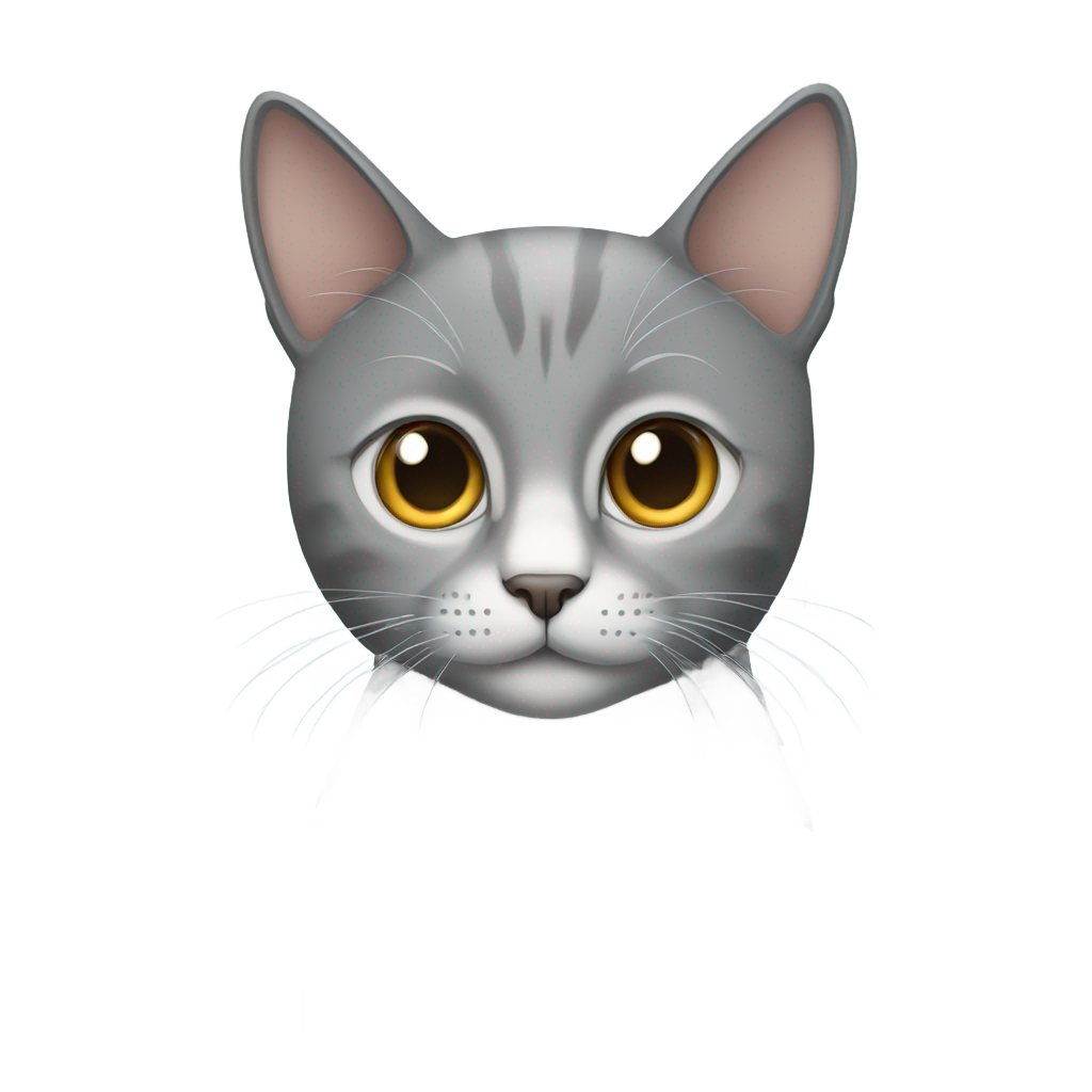 genmoji: gray cat sitting