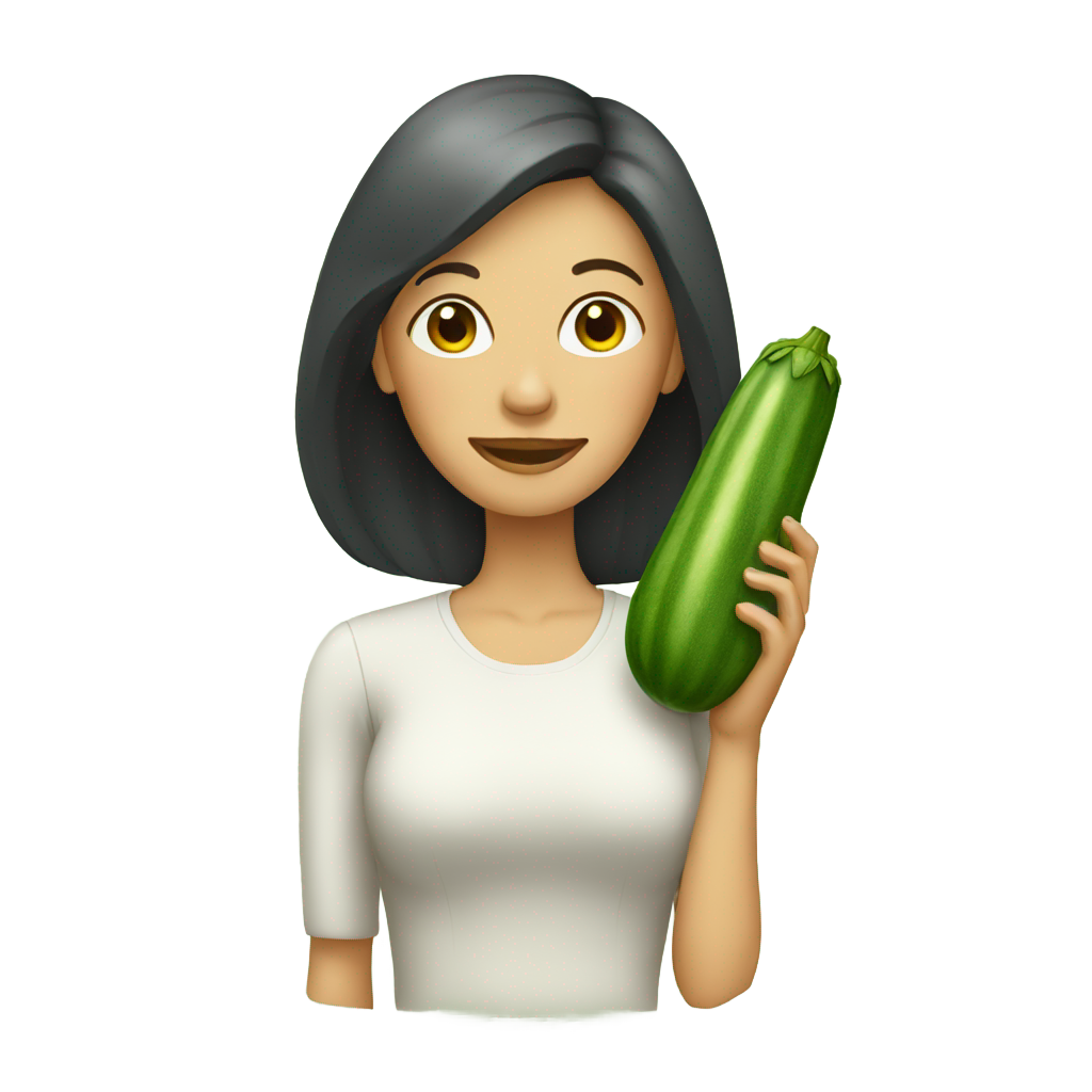 genmoji: lady with zucchini