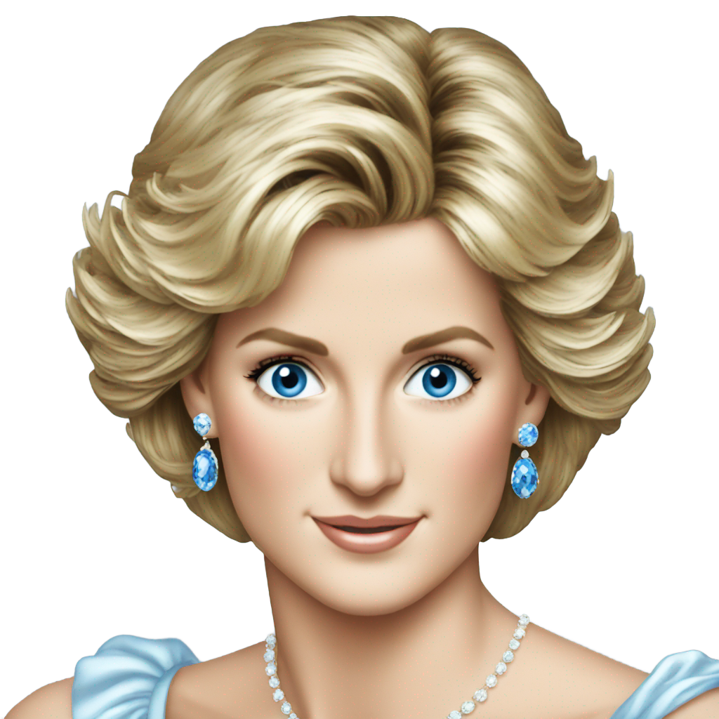 genmoji: Princess Diana blue eyes