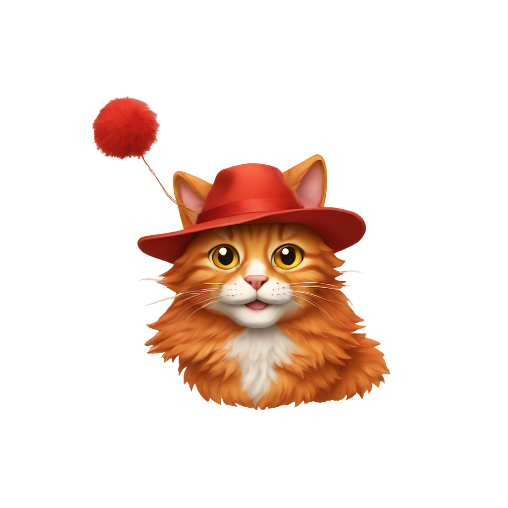 genmoji: Red cat with a hat