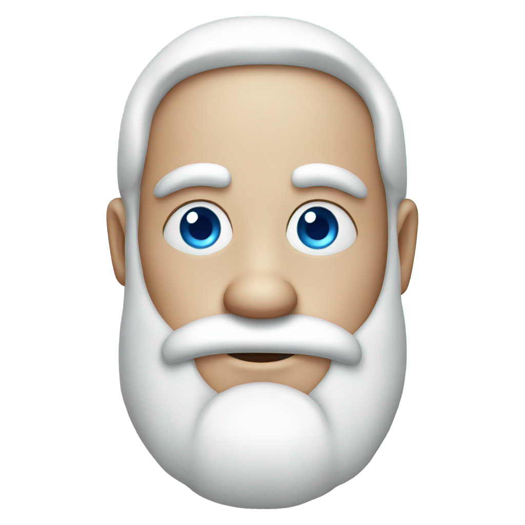 genmoji: Santa Claus with blue eyes