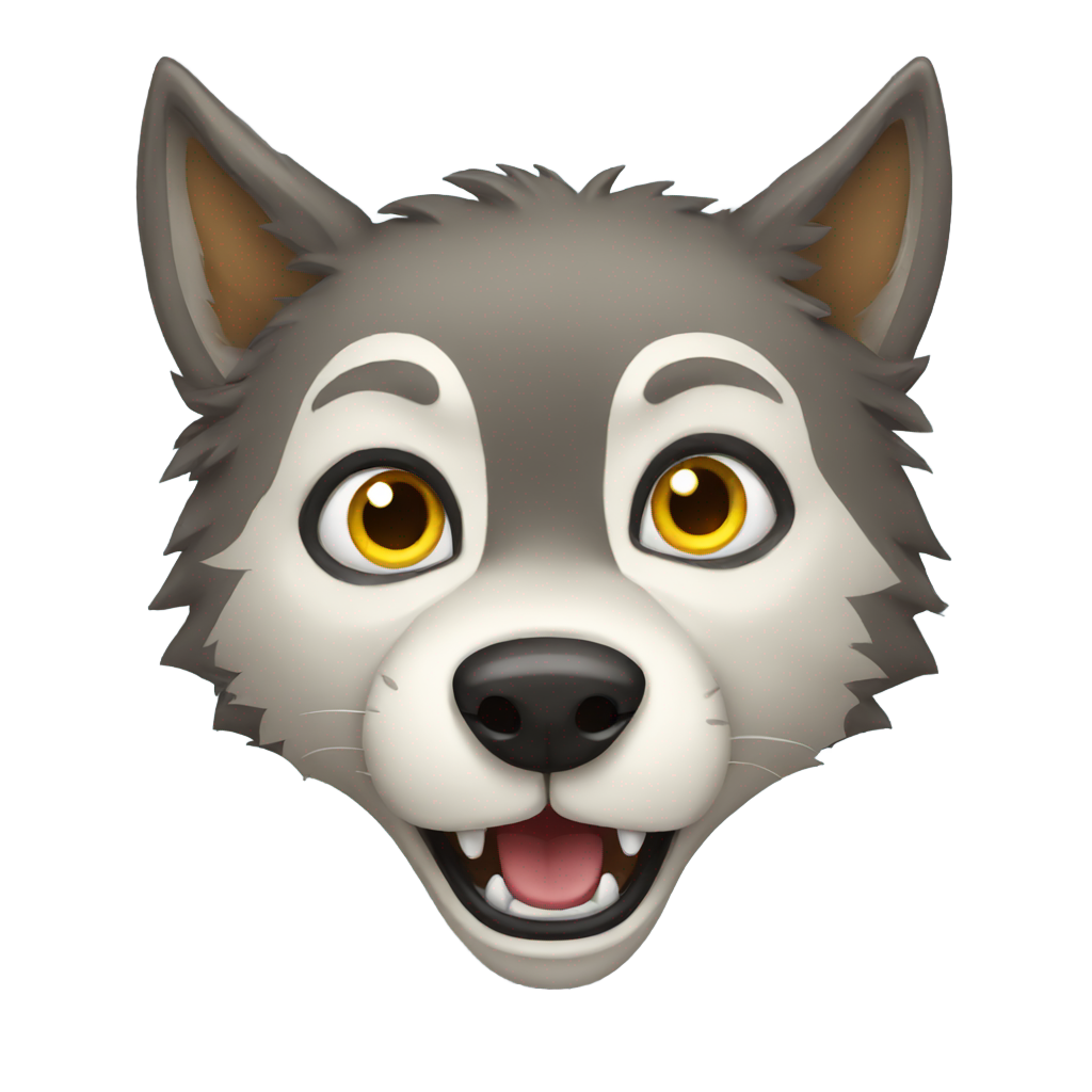 genmoji: scared wolf