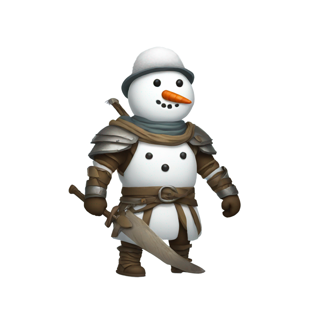 genmoji: snowman warrior