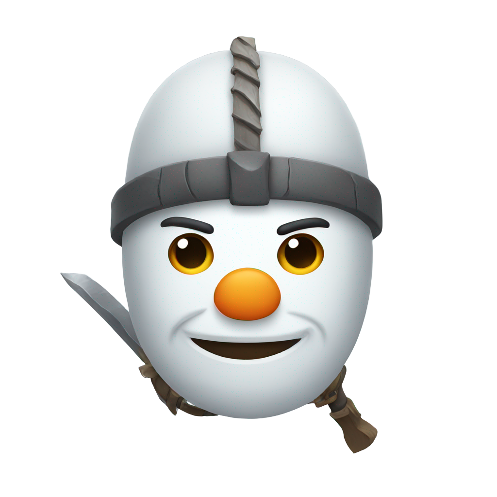 genmoji: snowman warrior icon