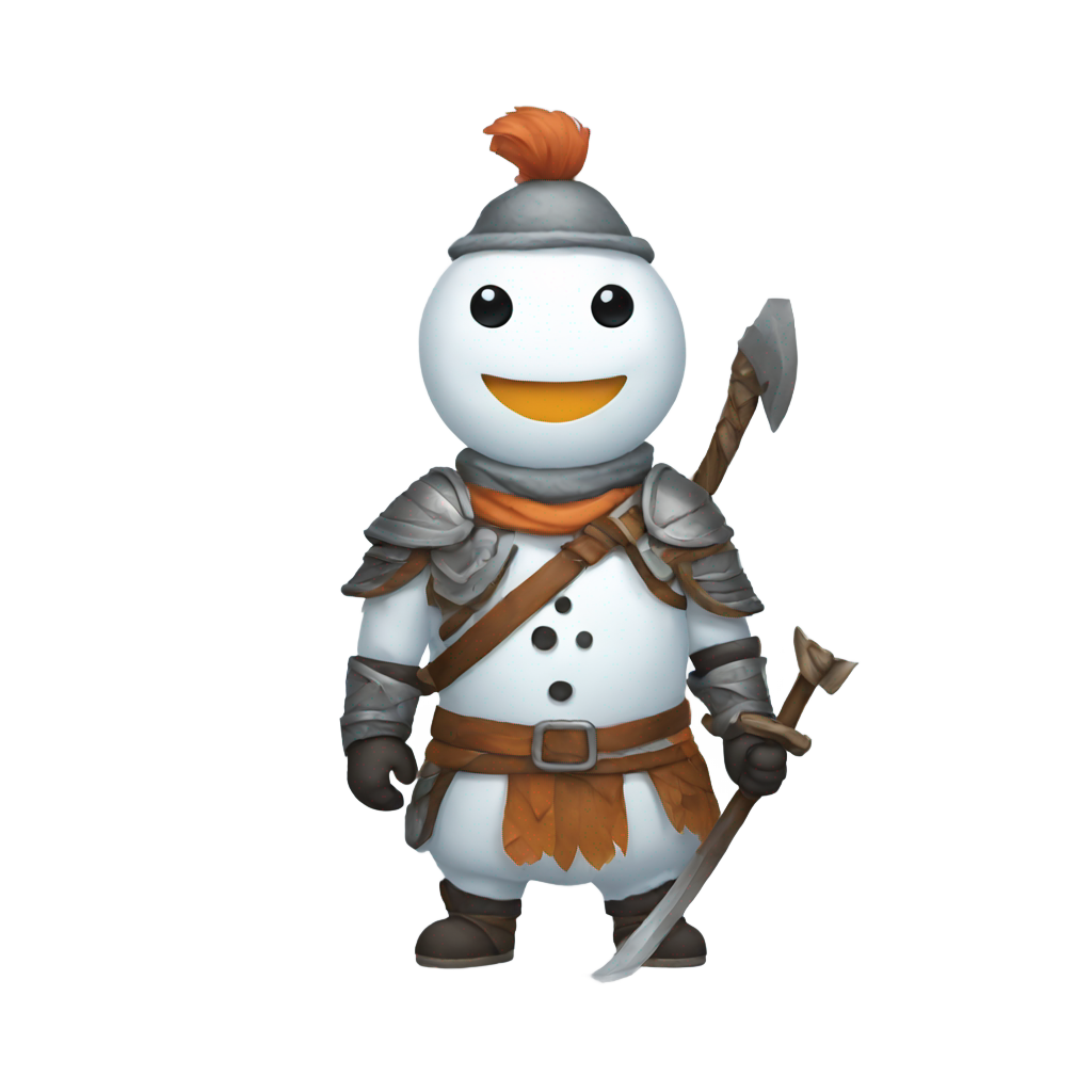 genmoji: snowman warrior