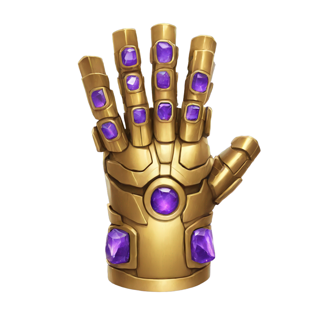 genmoji : Gant de Thanos avec 6 pierres